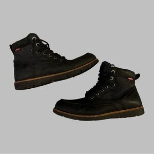 LEVIS Men's Dawson Black Lace-Up Boots Size 9.5